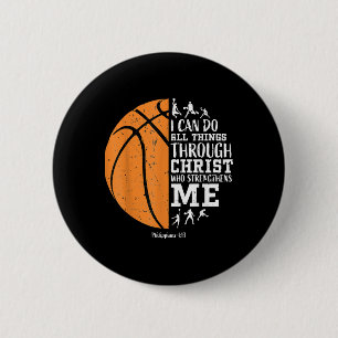 Badge Rond 5 Cm Cadeau Gif religieux de basketball chrétien pour h