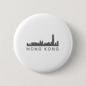 Badge Rond 5 Cm Cadeau HK Skyline Hong Kong (Devant)