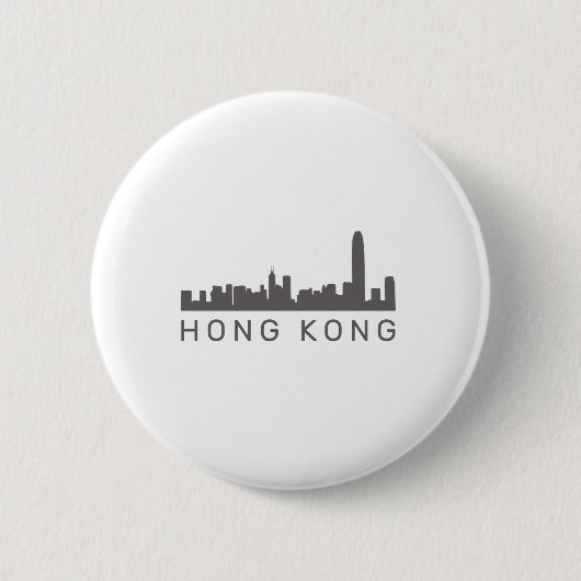 Badge Rond 5 Cm Cadeau HK Skyline Hong Kong (Devant)