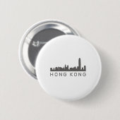 Badge Rond 5 Cm Cadeau HK Skyline Hong Kong (Devant & derrière)