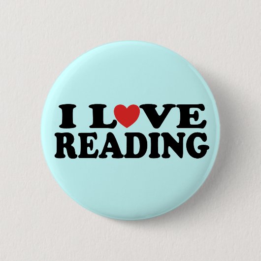 Badge Rond 5 Cm Cadeau mignon de lecture d'amour d'I (Devant)