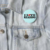 Badge Rond 5 Cm Cadeau mignon de lecture d'amour d'I (En situation)