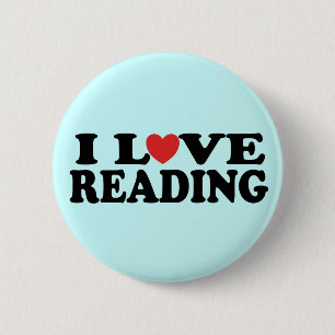 Badge Rond 5 Cm Cadeau mignon de lecture d'amour d'I
