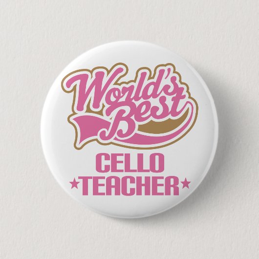 Badge Rond 5 Cm Cadeau mignon de professeur de violoncelle (Devant)