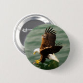 Badge Rond 5 Cm Cadeau Motivationnel Aigle Bald (Devant & derrière)