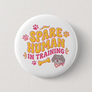 Badge Rond 5 Cm Cadeau personnalisé pour chien humain avec nom