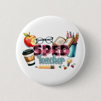 Badge Rond 5 Cm Cadeau pour Enseignant | Enseignant Spécialisé