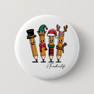 Badge Rond 5 Cm Cadeau pour Enseignant Vie d'Enseignant au Crayo