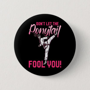 Badge Rond 5 Cm Cadeau pour filles de karaté Taekwondo