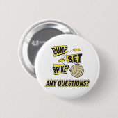 Badge Rond 5 Cm Cadeau réglé de volleyball de transitoire de bosse (Devant & derrière)