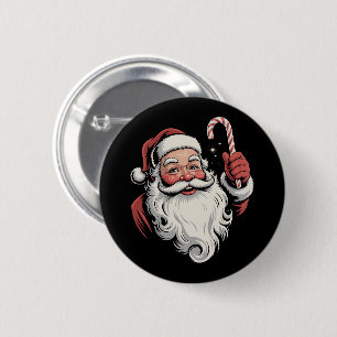 Badge Rond 5 Cm Cadeau Rétro Noël Père Noël Vintage