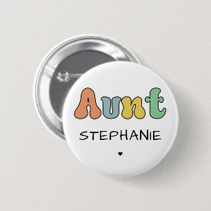 Badge Rond 5 Cm Cadeau Retro Tante Personnalisé   Tante personnali