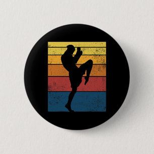 Badge Rond 5 Cm Cadeau Rétro Vintage Muay Thai Kickboxing _1
