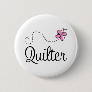 Badge Rond 5 Cm Cadeau rose mignon de Quilter