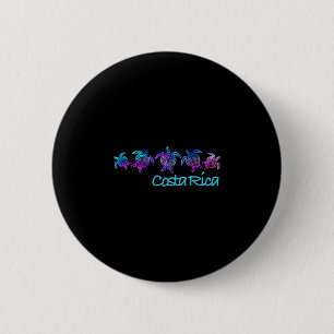 Badge Rond 5 Cm Cadeau Tortue Tril Design Plage Costa Rica