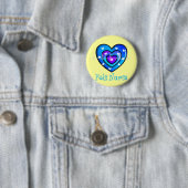 Badge Rond 5 Cm Cadeaux bleus Artsy de conception de coeur (En situation)