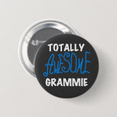 Badge Rond 5 Cm Cadeaux bleus totalement impressionnants de (Devant & derrière)