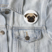 Badge Rond 5 Cm Cadeaux Carlins mignons (En situation)