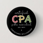Badge Rond 5 Cm Cadeaux comptables publics certifiés CPA personnal (Devant)