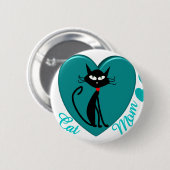 Badge Rond 5 Cm Cadeaux d'amoureux des chats (Devant & derrière)