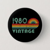 Badge Rond 5 Cm Cadeaux d'anniversaire vintages personnalisés (Devant)