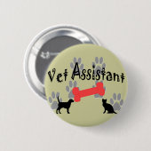 Badge Rond 5 Cm Cadeaux d'assistant de vétérinaire (Devant & derrière)