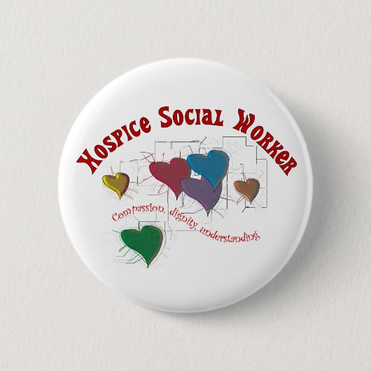 Badge Rond 5 Cm Cadeaux d'assistant social d'hospice (Devant)