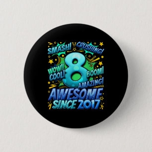 Badge Rond 5 Cm Cadeaux de 8 ans pour garçons 8e anniversaire garç