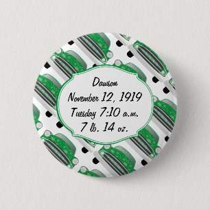 Badge Rond 5 Cm Cadeaux de Baby Shower pour Voiture Rétro Sweet Gr