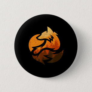 Badge Rond 5 Cm Cadeaux de design d'animal de renard avec chasse d