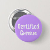 Badge Rond 5 Cm Cadeaux de génie certifiés (Devant & derrière)
