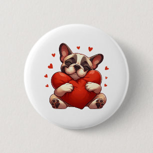 Badge Rond 5 Cm Cadeaux de la Saint-Valentin Pitbull