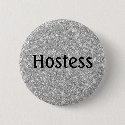 Badge Rond 5 Cm Cadeaux de mariage Hostess pailletés d'argent pour (Devant)
