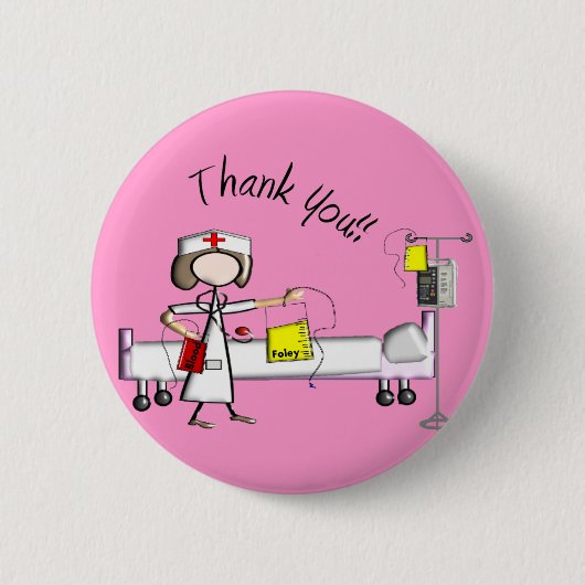 Badge Rond 5 Cm Cadeaux de "Merci" d'infirmière (Devant)