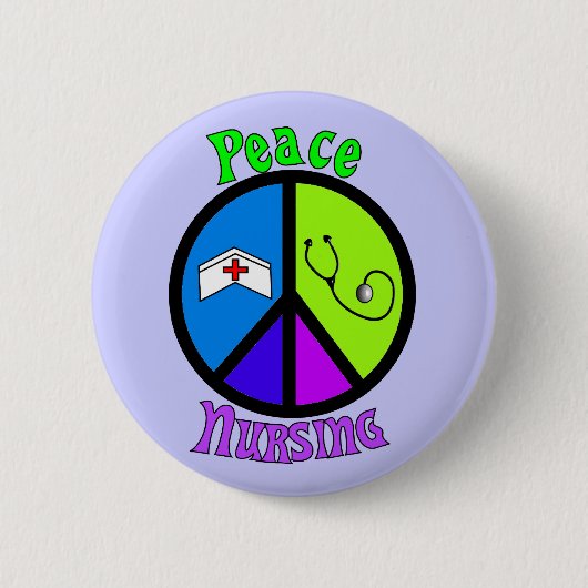 Badge Rond 5 Cm Cadeaux de "paix" d'infirmière pour tous les (Devant)