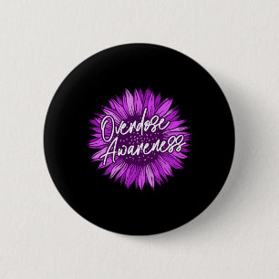 Badge Rond 5 Cm Cadeaux de sensibilisation à la surdose violette s