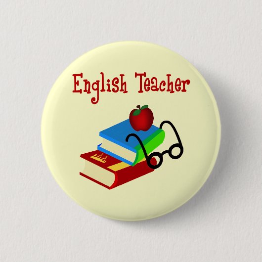 Badge Rond 5 Cm Cadeaux d'enseignant anglais (Devant)