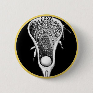 Badge Rond 5 Cm Cadeaux d'équipe de crosse Noir et Or