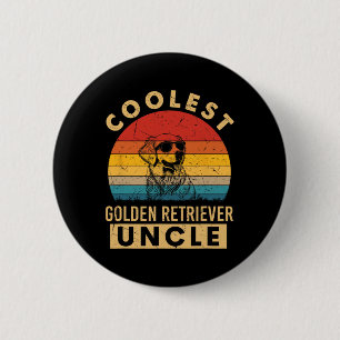 Badge Rond 5 Cm Cadeaux Drôles Oncle Retriever Golden Cool Rétro