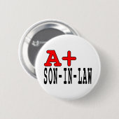 Badge Rond 5 Cm Cadeaux drôles pour des beaux-fils : A+ Beau-fils (Devant & derrière)
