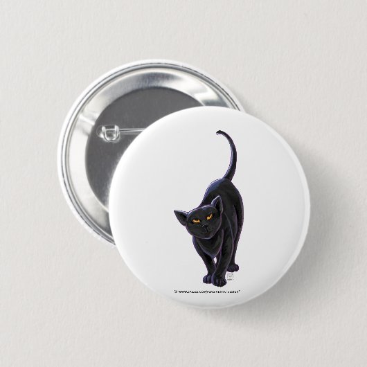 Badge Rond 5 Cm Cadeaux et accessoires de chat noir (Devant & derrière)