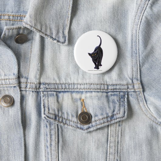 Badge Rond 5 Cm Cadeaux et accessoires de chat noir (En situation)