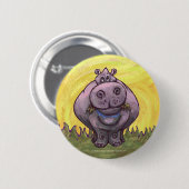 Badge Rond 5 Cm Cadeaux et accessoires Hippopotamus (Devant & derrière)