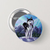 Badge Rond 5 Cm Cadeaux et accessoires Husky (Devant & derrière)