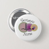 Badge Rond 5 Cm Cadeaux gériatriques d'infirmière (Devant & derrière)