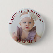 Badge Rond 5 Cm Cadeaux mignons Joyeux 1er anniversaire (Devant)