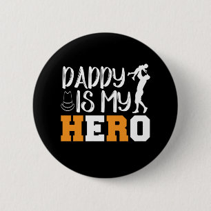 Badge Rond 5 Cm Cadeaux papa   Papa Est Mon Héros
