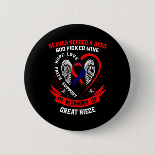Badge Rond 5 Cm Cadeaux Perte Grande Nièce Maladie de Coeur Sensib