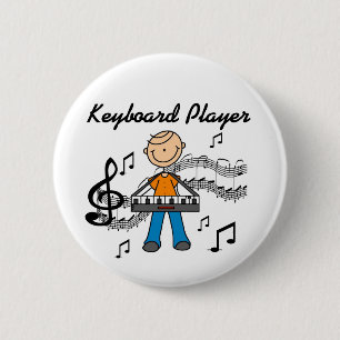 Badge Rond 5 Cm Cadeaux pour joueur de clavier homme en bonhomme a