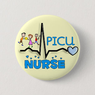 Badge Rond 5 Cm Cadeaux-QRS segment d'infirmière de PICU et